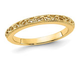 14K Yellow Gold Filigree Wedding Ring Band